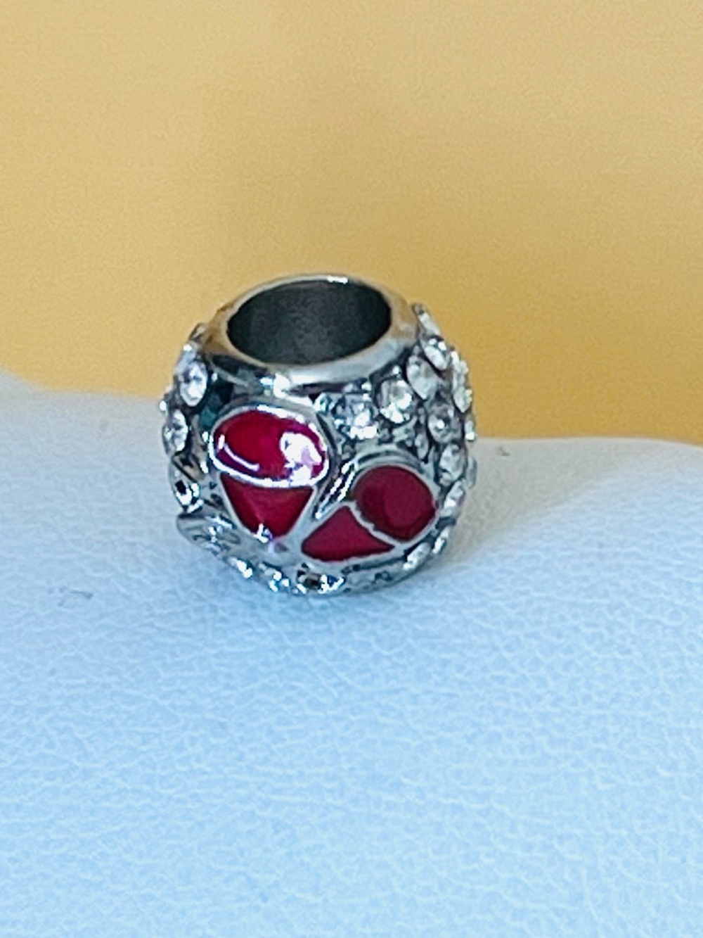 Silver plated red enamel paved BELLS 🔔 Bracelet charm
